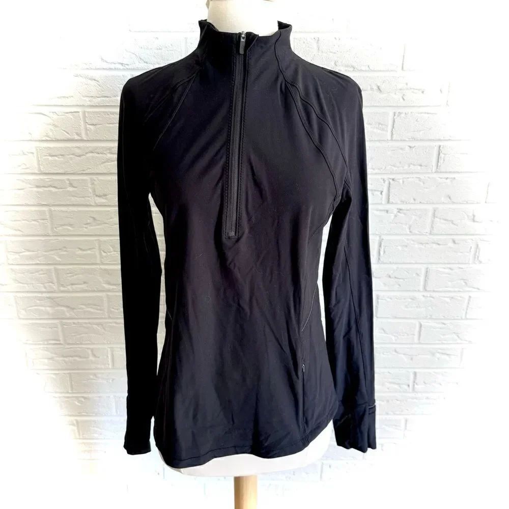 Lululemon Fresh Tracks 1/2 Black Zip Size 6